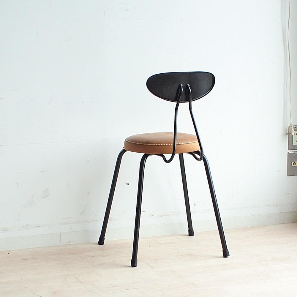 メーソン チェア 鉄フレーム UMBERレザー インダストリアルZR24002