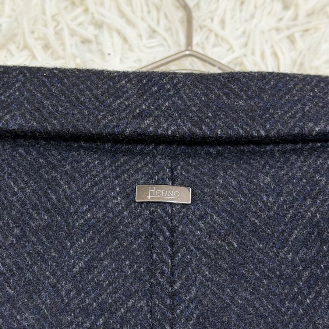 16798✨ヘルノ チェスターコート ヘリンボーン ツイード 50 LL