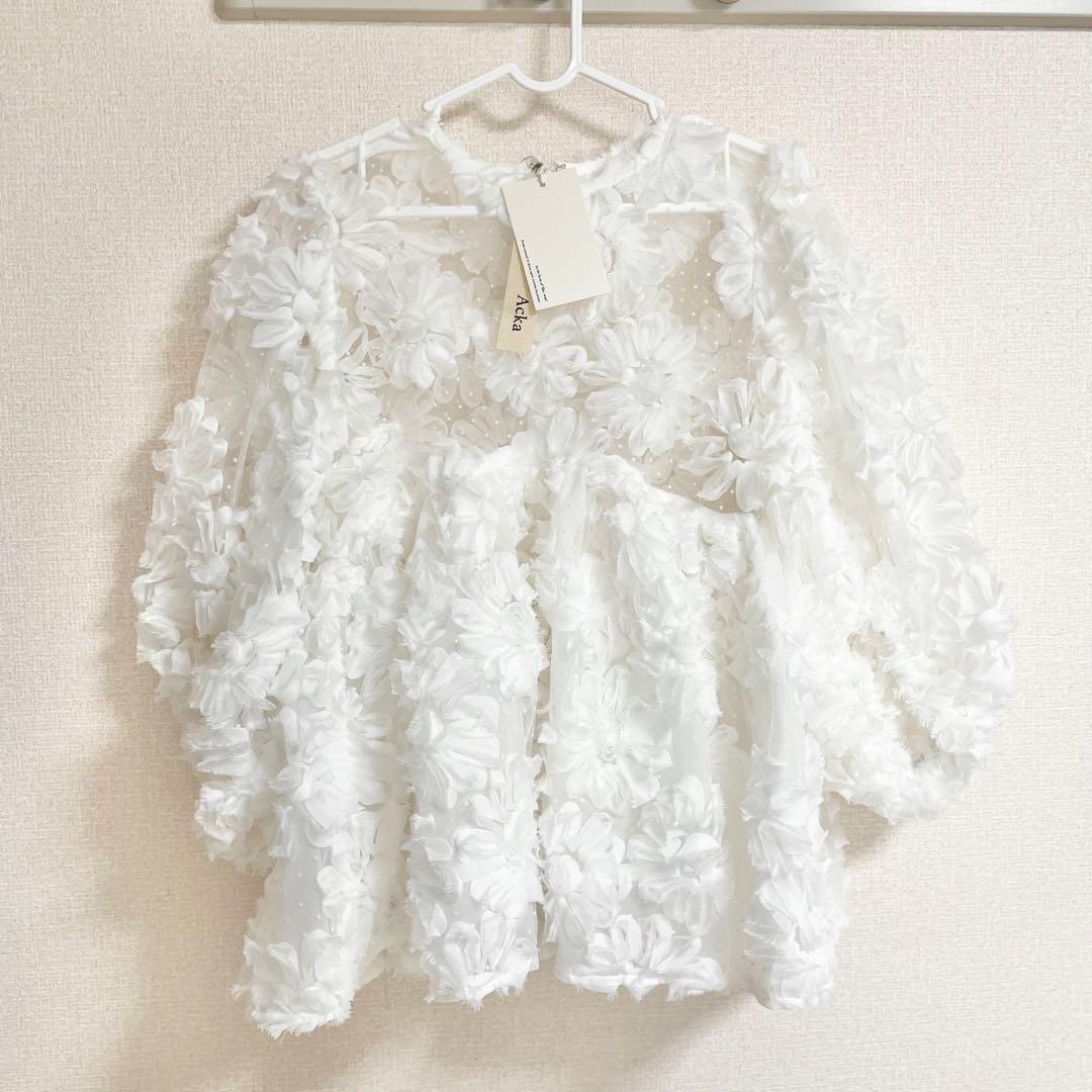 acka flower peplum blouse ブラウス