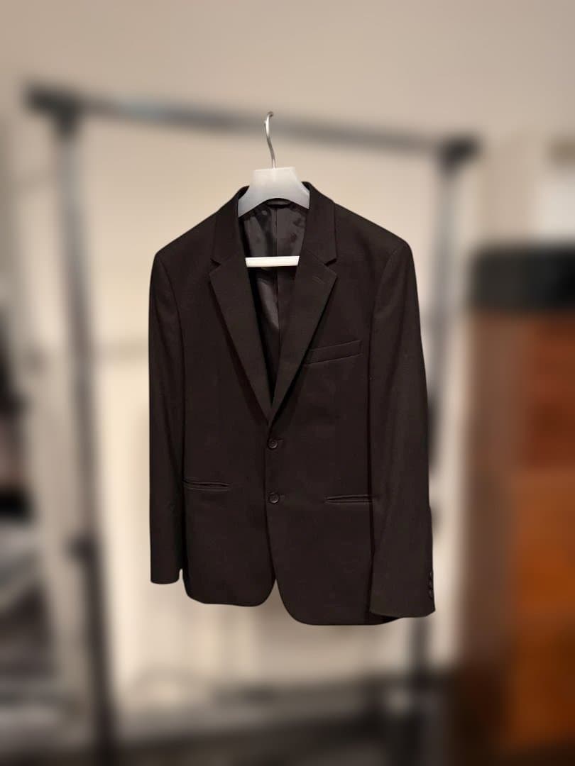 PLST ウォッシャブルフラノジャケット パンツ　セットアップ　ダークブラウン