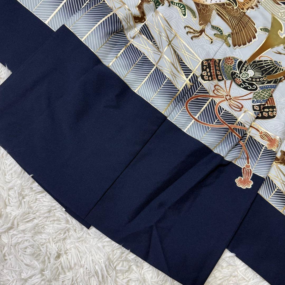 七五三　5歳　男の子　フルセット　ネイビー　箱あり　紋付羽織　753 箱あり