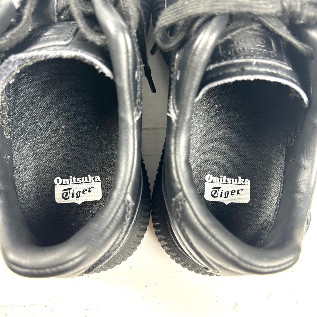 オニツカタイガー デレシティ 黒 サフィアーノ レザー 厚底 25