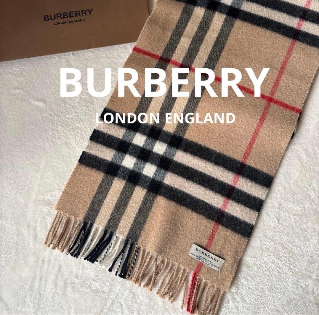 バーバリー☆チェック　カシミヤスカーフ☆アーカイブベージュ