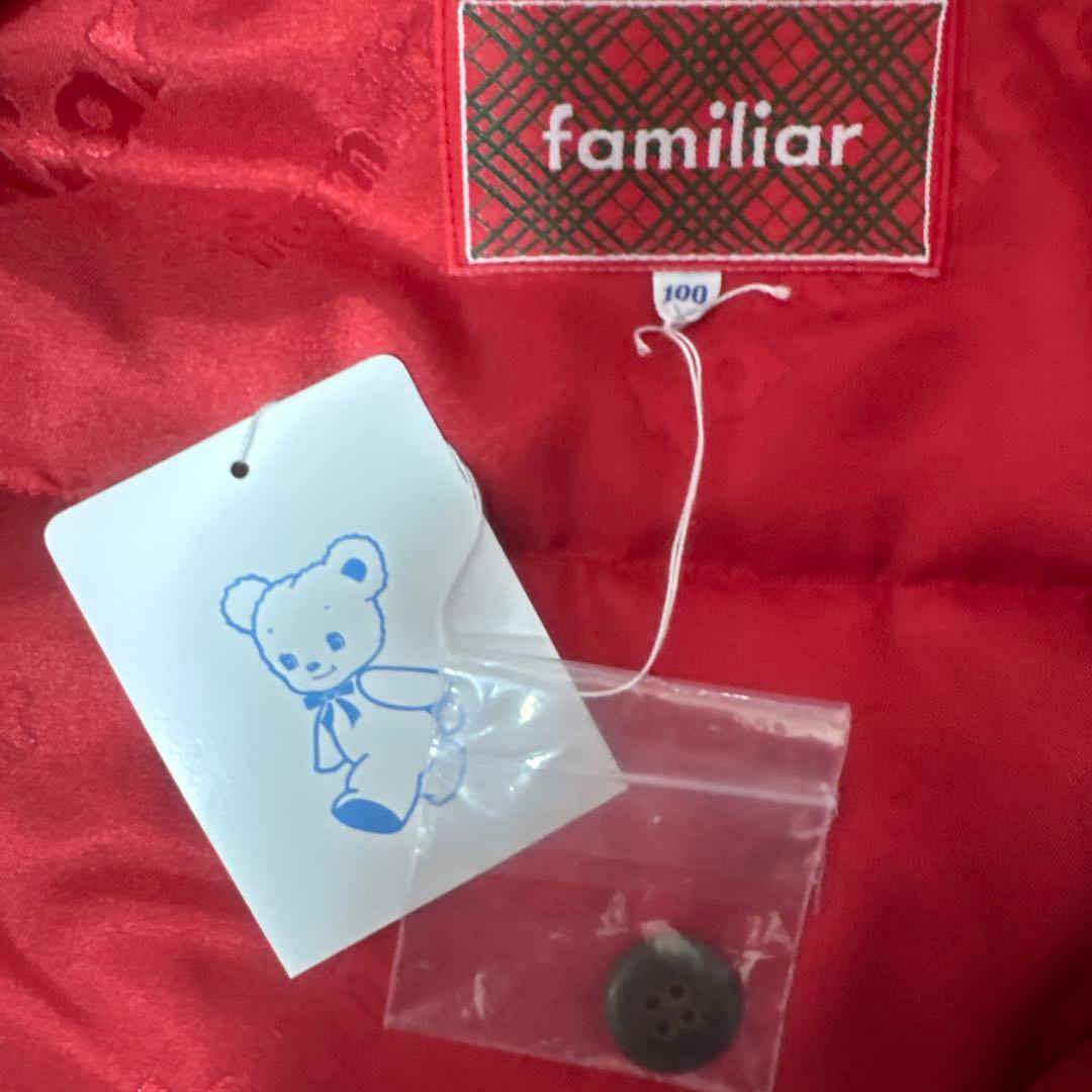 新品 タグ付き familiar コート 赤チェック 女の子 100cm