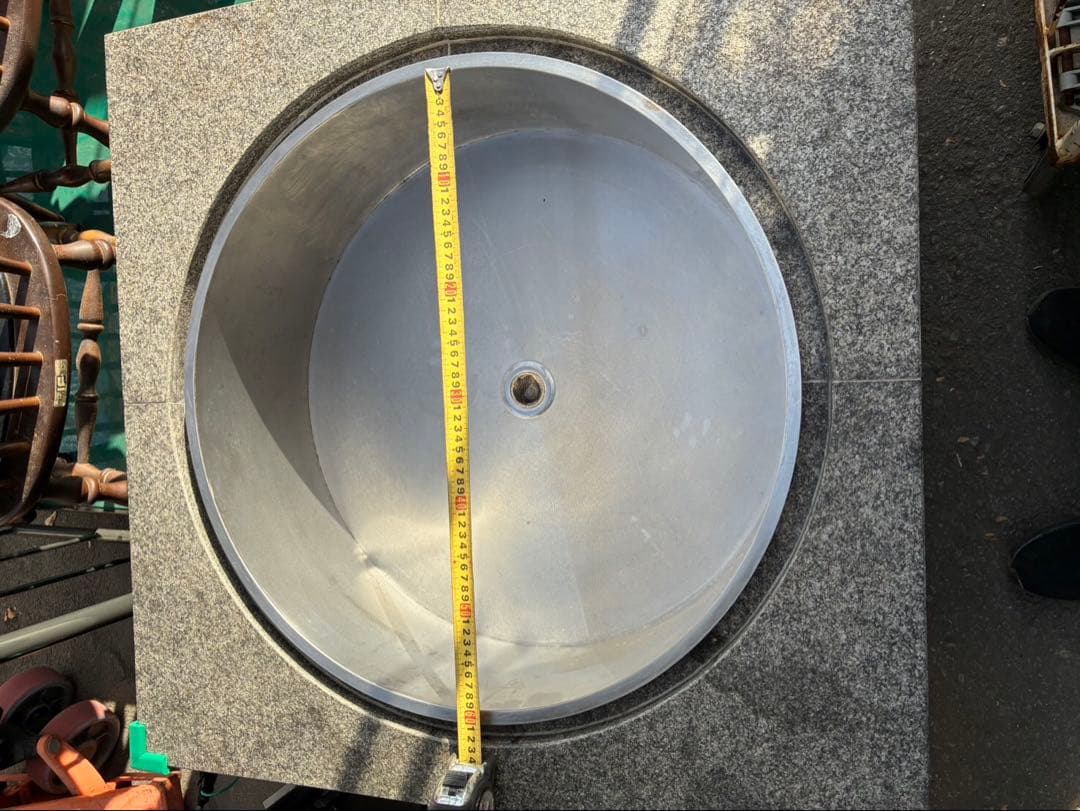 【超希少】特注ワンオフ 白御影石×オールステンレス 業務用大型釜セット