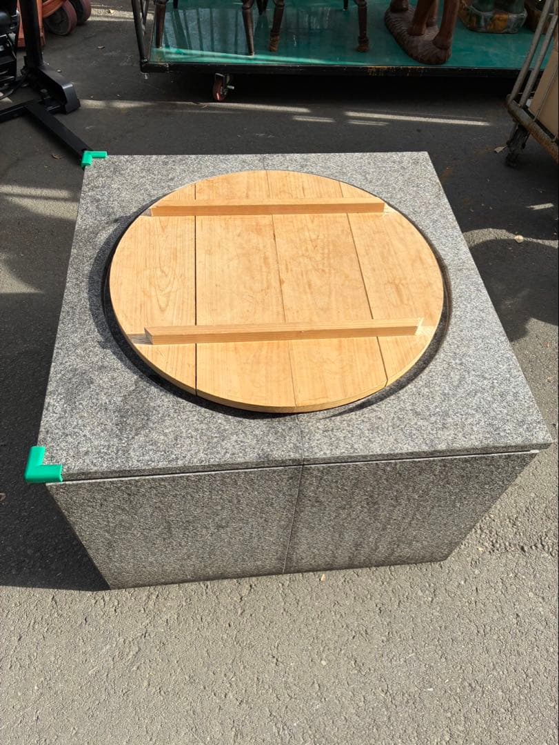 【超希少】特注ワンオフ 白御影石×オールステンレス 業務用大型釜セット