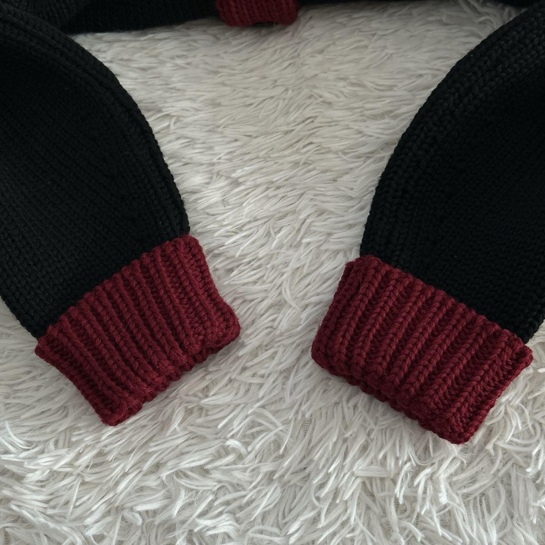 超レア✨ 最高のカラー配色&バック刺繍 ワコマリア ニット カーディガン M