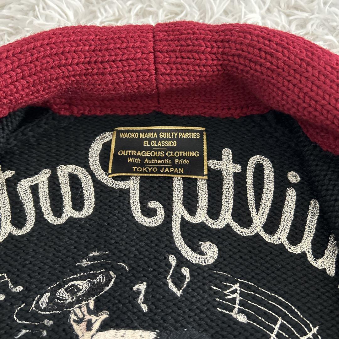 超レア✨ 最高のカラー配色&バック刺繍 ワコマリア ニット カーディガン M