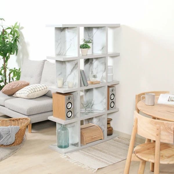 オープンシェルフ５段　大理石柄