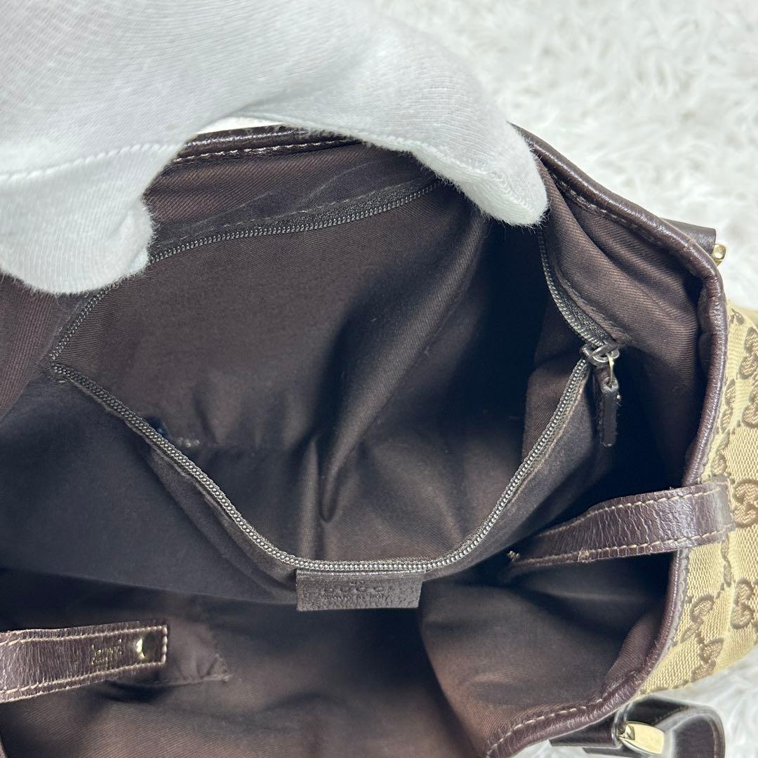 希少【GUCCI】アビー GGキャンバス レザー トートバッグ 大容量 廃盤品