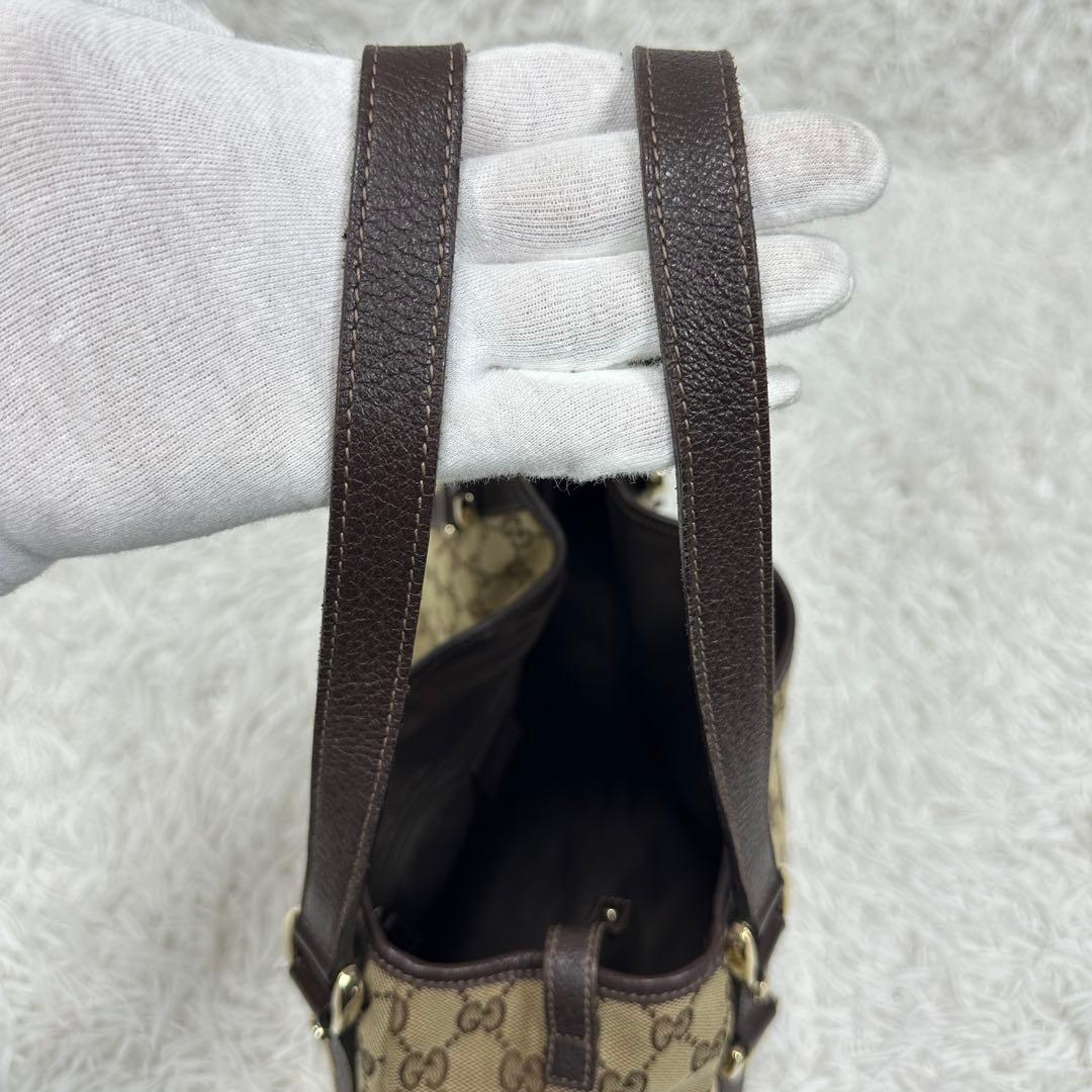 希少【GUCCI】アビー GGキャンバス レザー トートバッグ 大容量 廃盤品