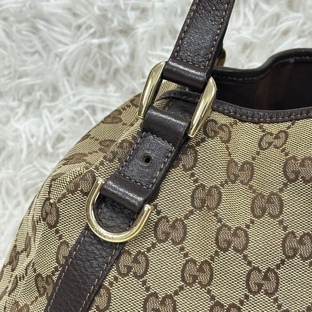 希少【GUCCI】アビー GGキャンバス レザー トートバッグ 大容量 廃盤品