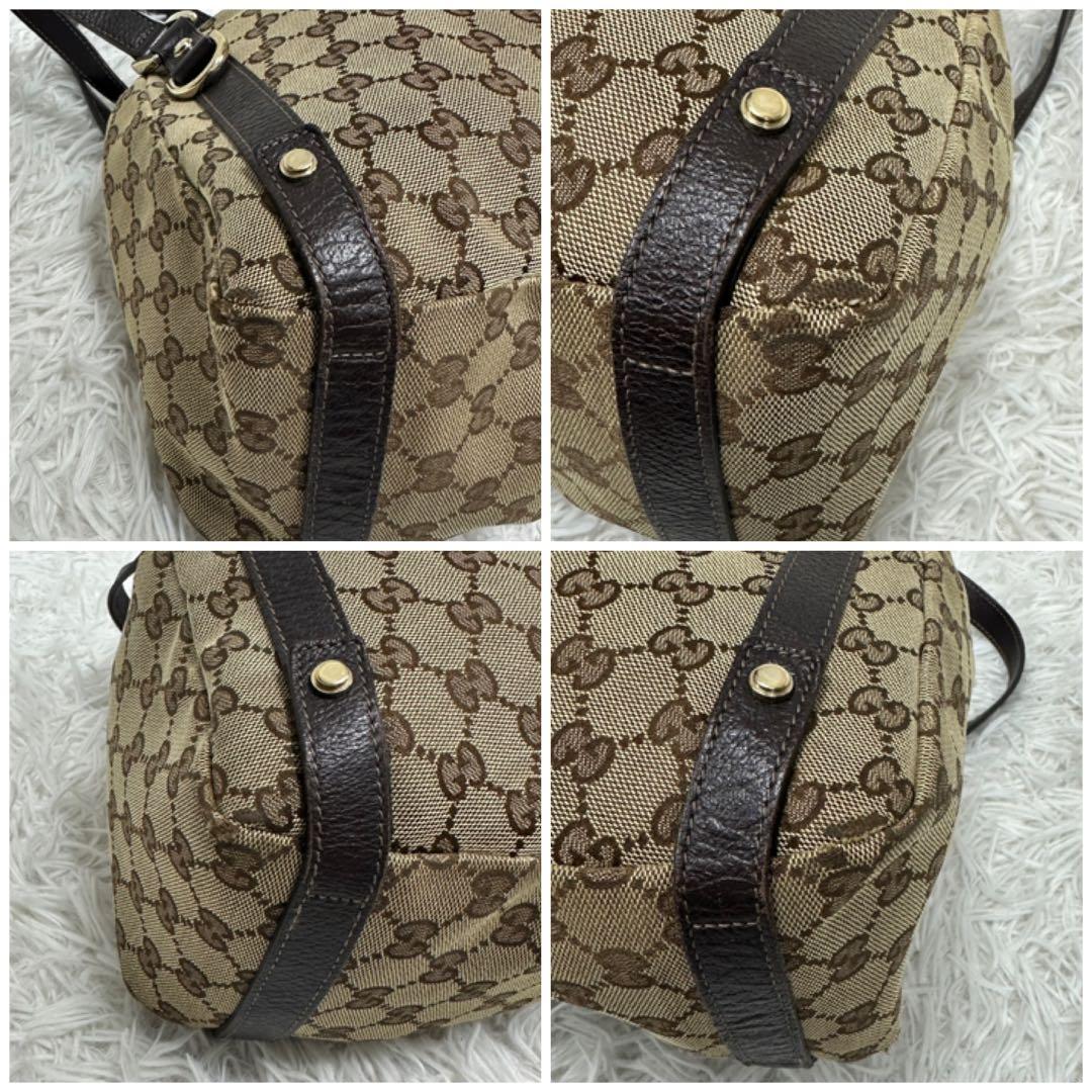 希少【GUCCI】アビー GGキャンバス レザー トートバッグ 大容量 廃盤品