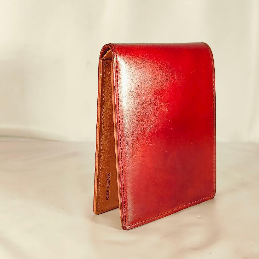 【コードバン】プレリーギンザ　日本製正規品　高級馬革財布　極艶バーガンディレザー