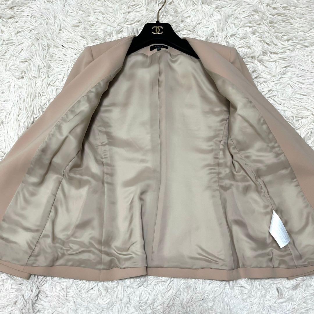 美品✨セオリー 現行 セットアップパンツスーツ ノーカラー 美ライン ベージュM