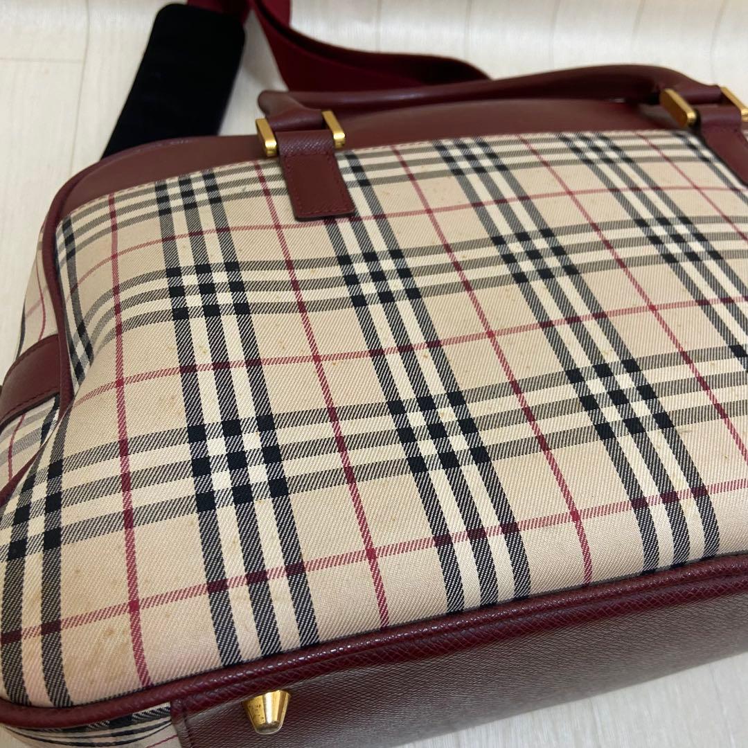 【鑑定済み】BURBERRY バーバリー ボストンバッグ ノバチェック 大容量