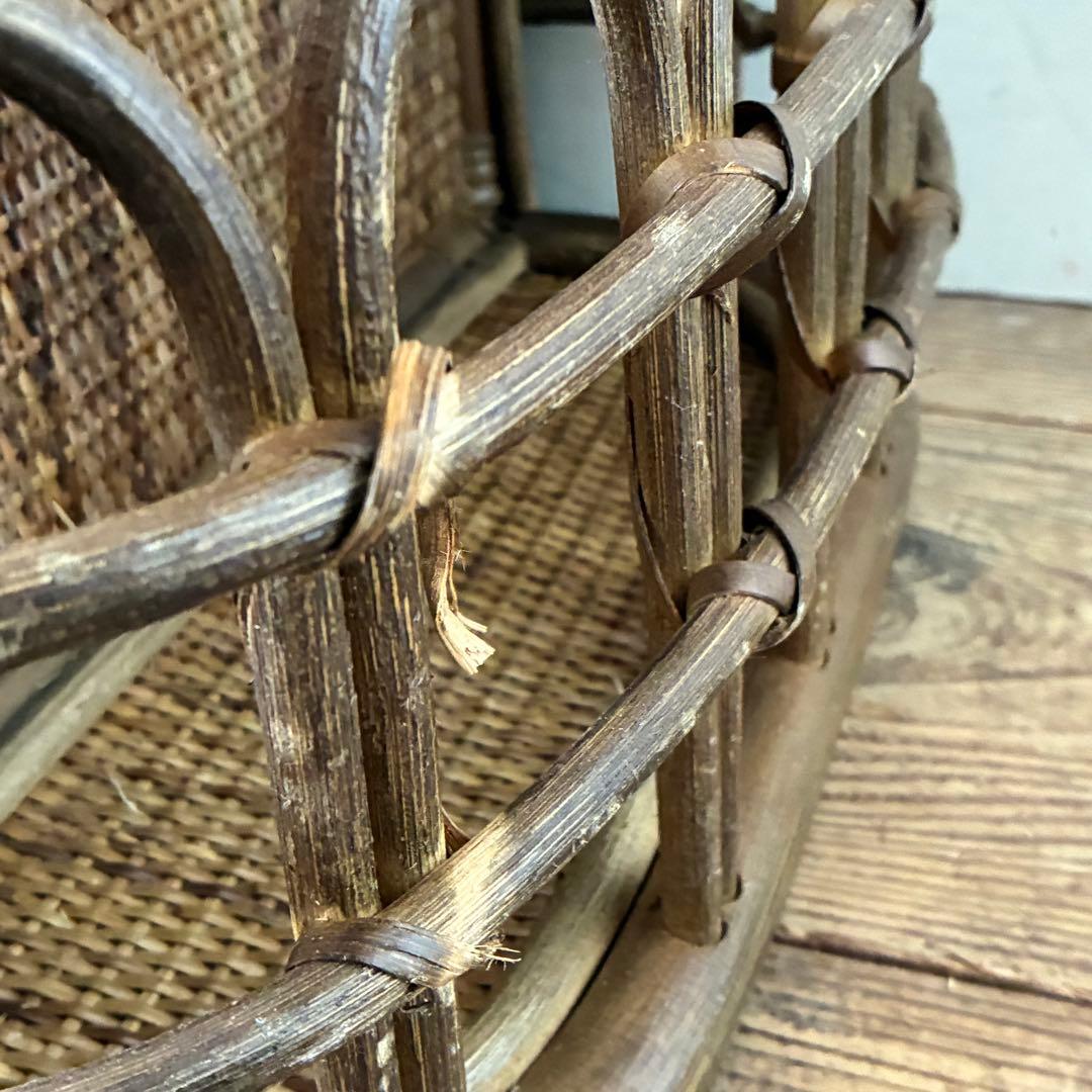 ヴィンテージ ラタン ガラステーブル レトロ