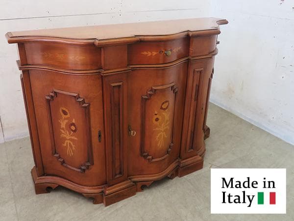 美品■イタリア最高級■象嵌■サイドボード■キャビネット■花柄■アンティーク調
