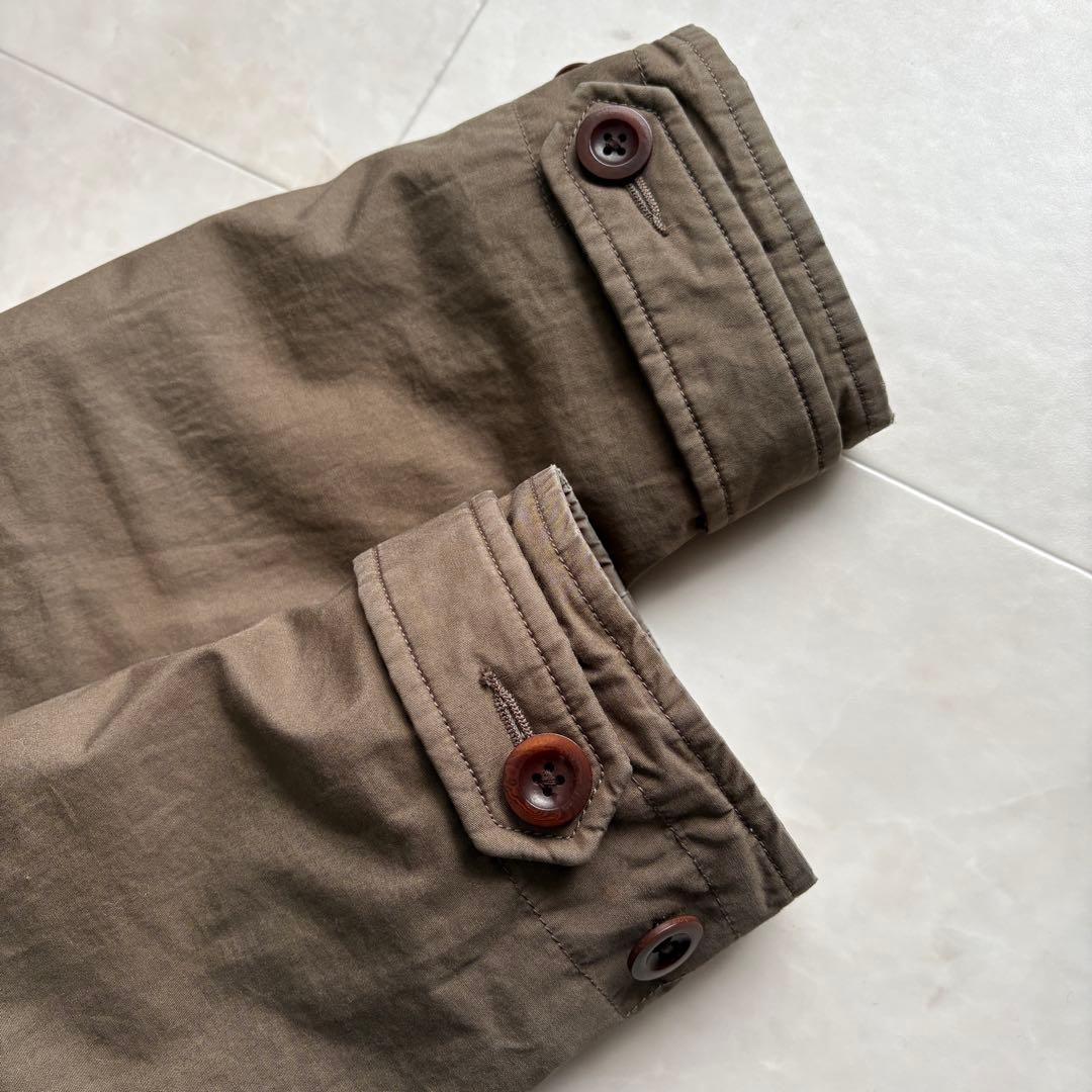 MHL. コットンシェル フードダウンロングコート 茶 II 中綿防寒