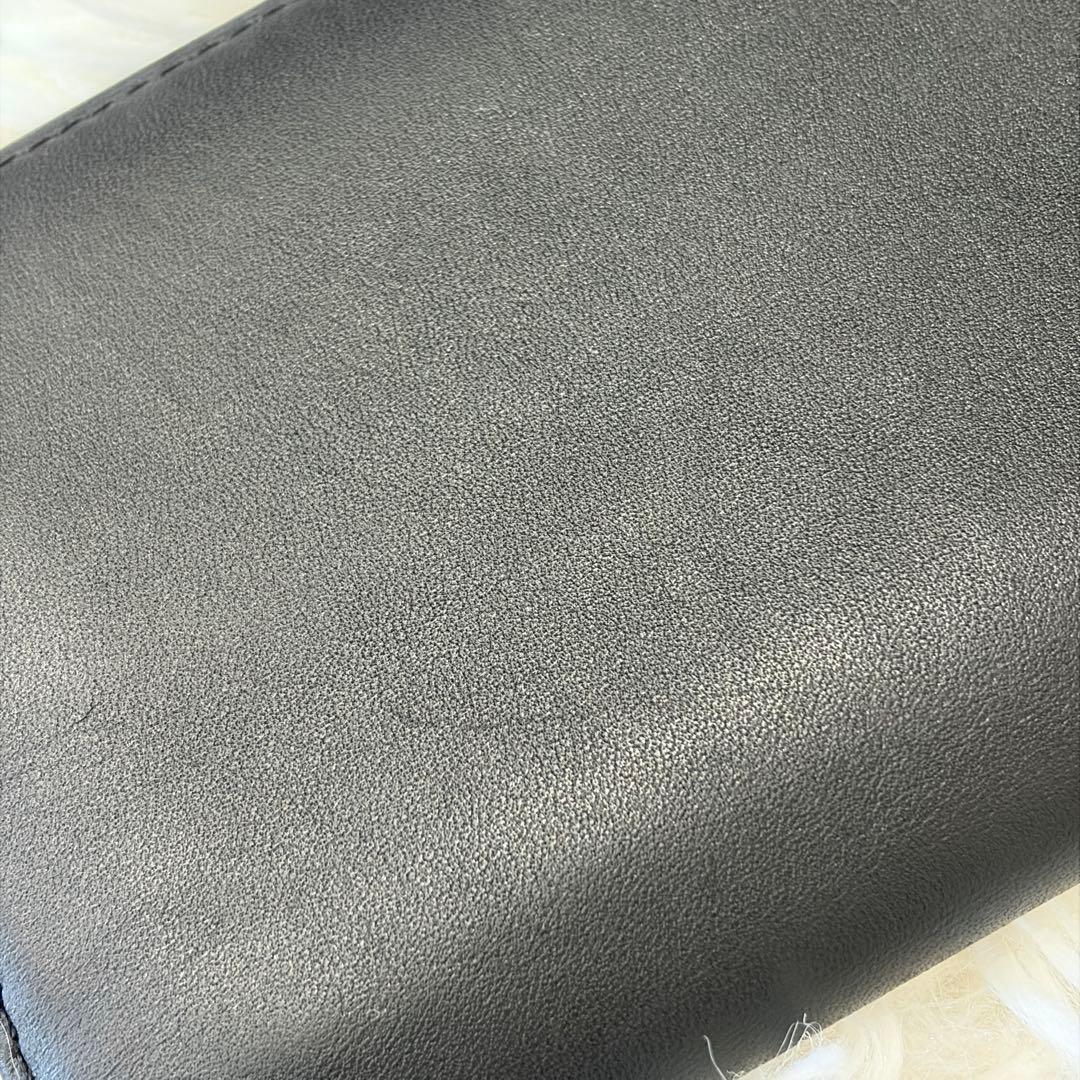 【美品】ポロラルフローレン ポロベア 長財布 オールレザー フラップ 薄型 黒