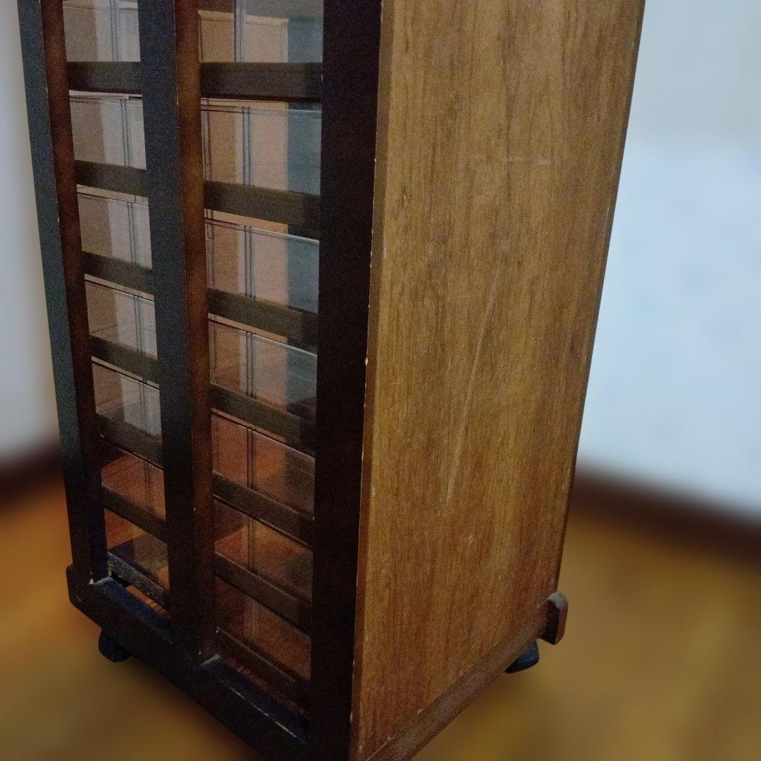 木製ラック ダークブラウン 18引き出し （プラスティック）中古品