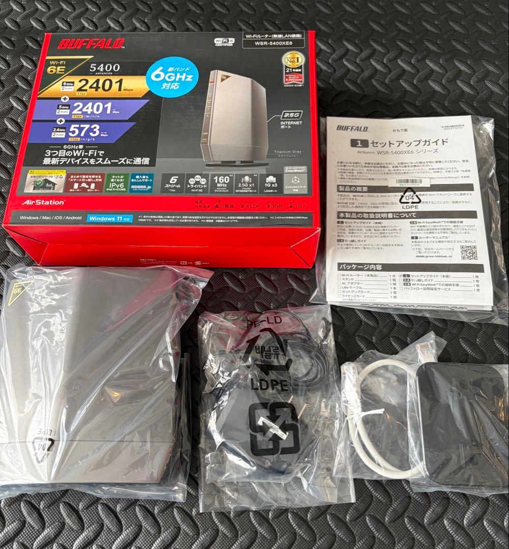 美品BUFFALO AirStation WSR-5400XE6 Wi-Fi6E