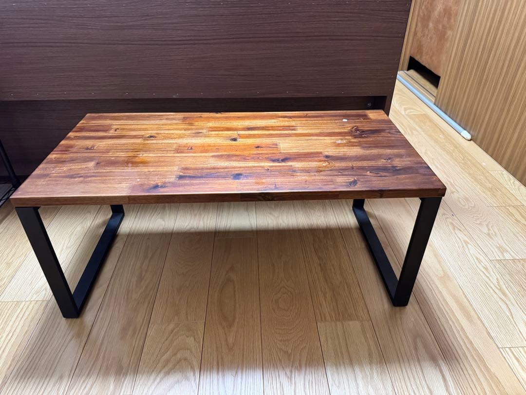 木製センターテーブル ダークブラウン
