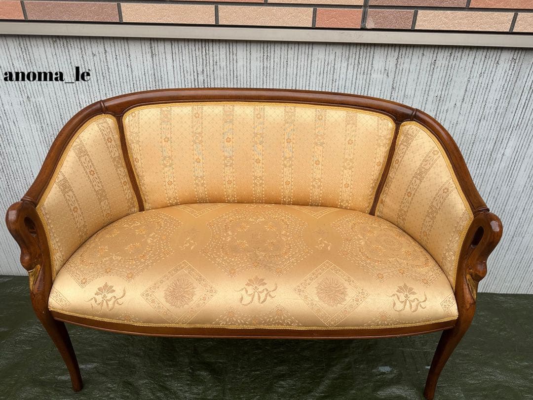 【ソファ】2人掛けソファ　ラウンジチェア　ファブリック　ヨーロピアンクラシカル◎