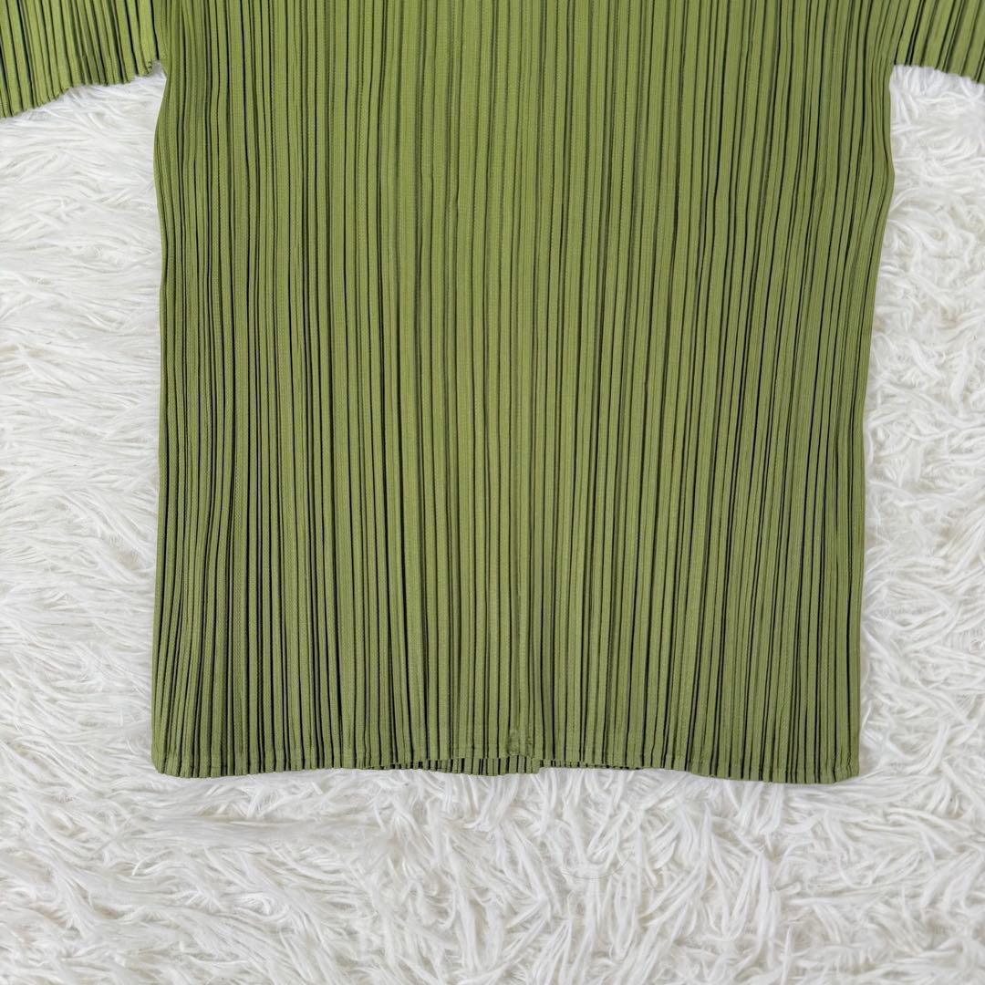 美品✨ プリーツプリーズ 半袖 ブラウス シャツ グリーン サイズ3