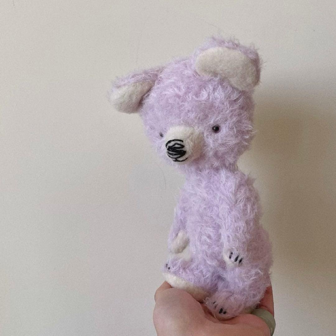 グレープパープルのテディベア アーティストベア 海外作家様 ハンドメイド くま
