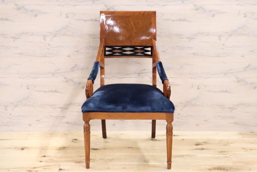 GMGN162○イタリア製 クラシック モダン ダイニングチェア 椅子 セミア