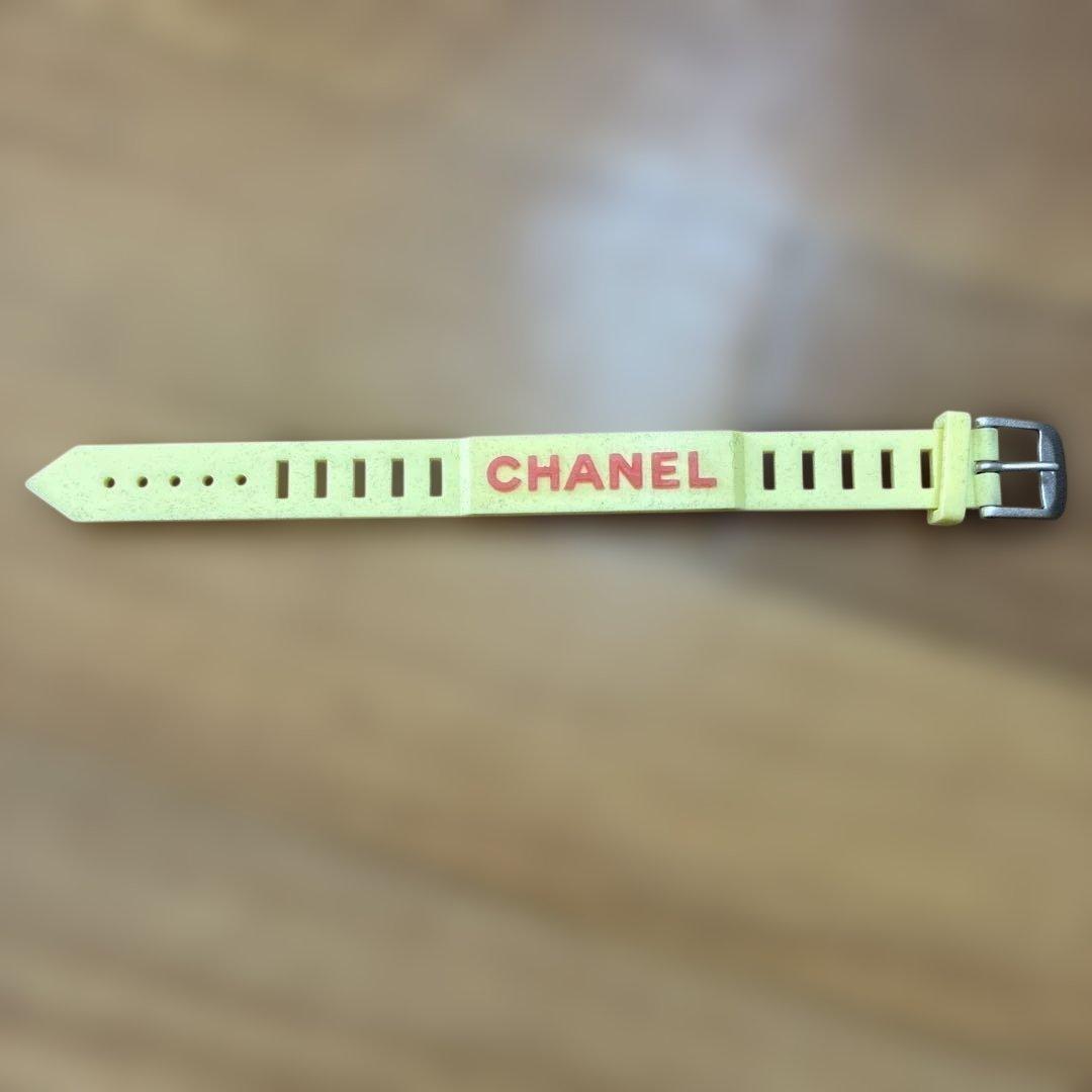 CHANEL 激レアラバーブレスレット　イエロー　美品　シャネル