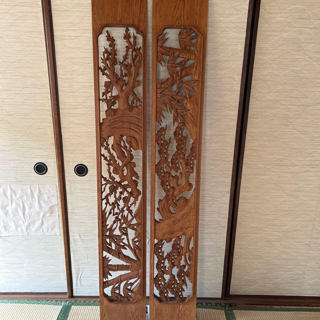 欄間　アンティーク　二枚