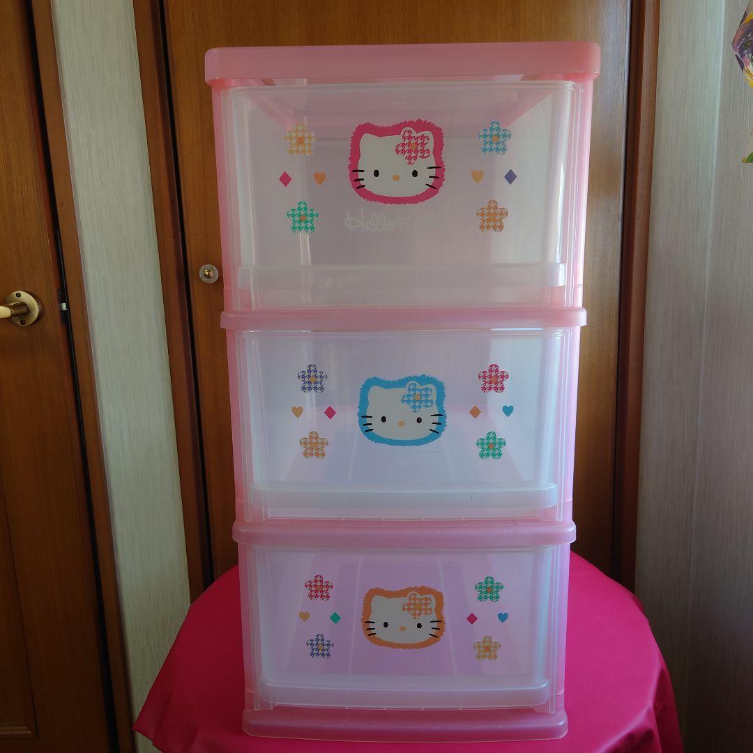 サンリオ 1998年のハローキティ 3段チェストボックス ピンク レア品！美品！
