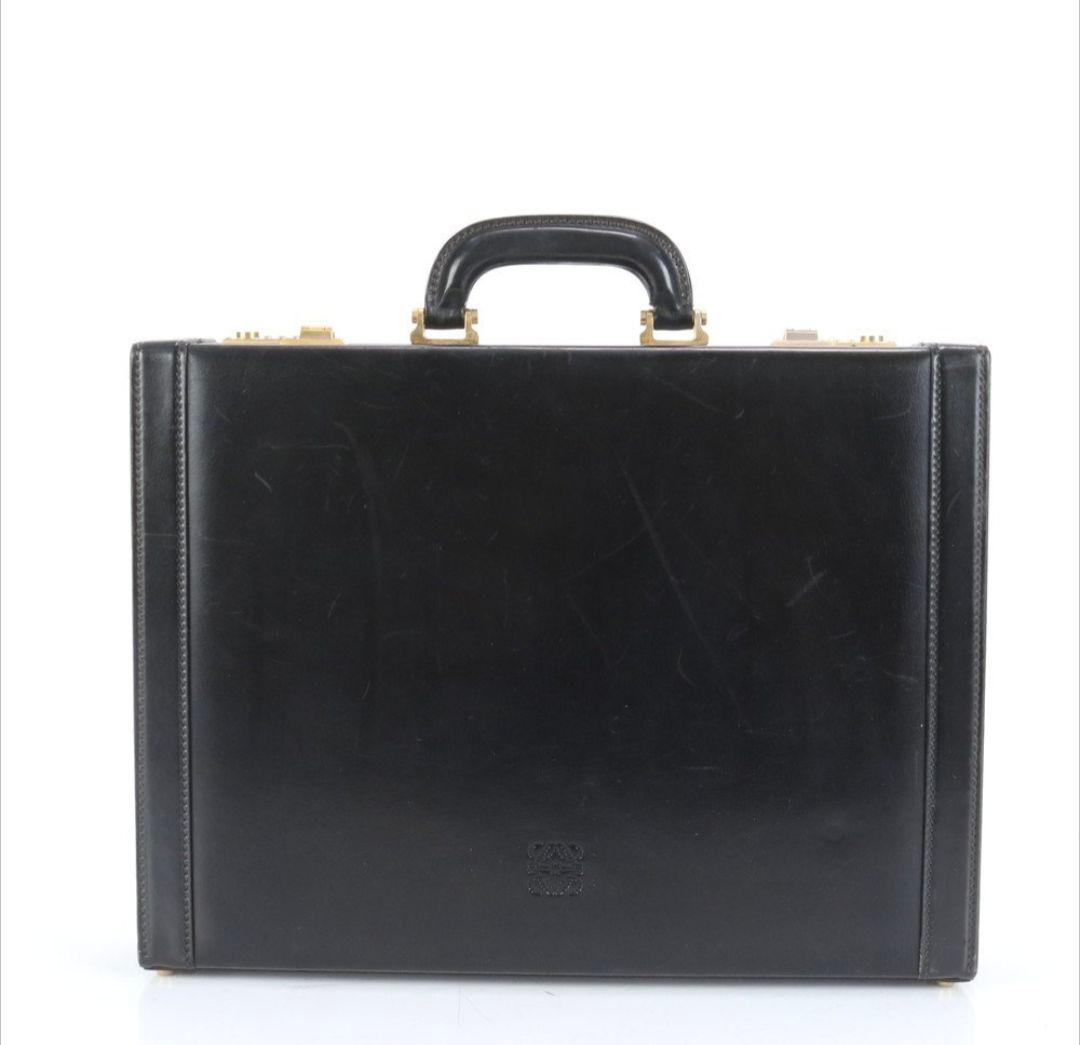 美品■ロエベ■アナグラム レザー アタッシュケース ハードケース A4