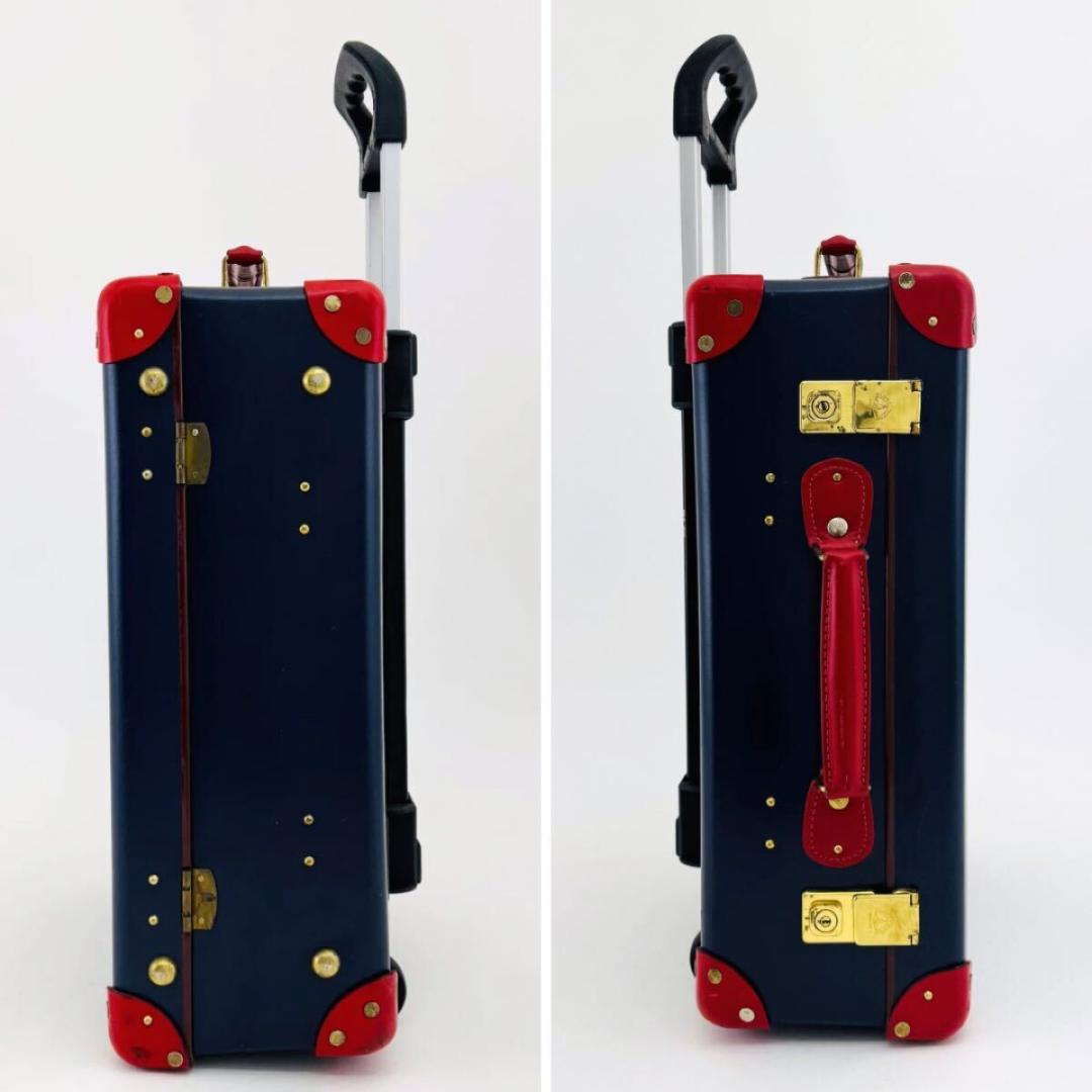 美品 グローブトロッター 18インチ 機内持ち込み キャリーオン ネイビー×赤