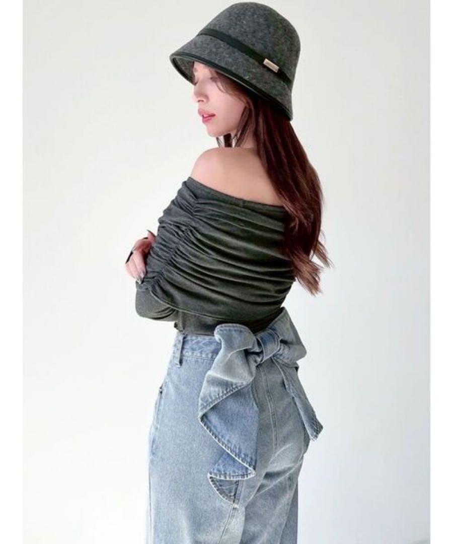 【新品/タグ付き】RESEXXY バックリボンデニムパンツ