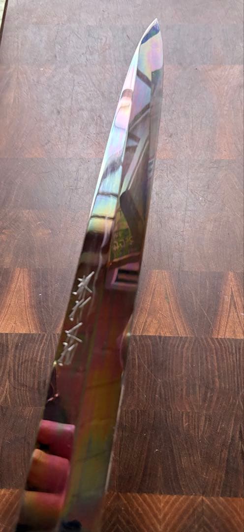 堺打刃物　冨樫　水本焼　柳刃　300mm 包丁　尺　和包丁　白鋼　黒檀　八角柄