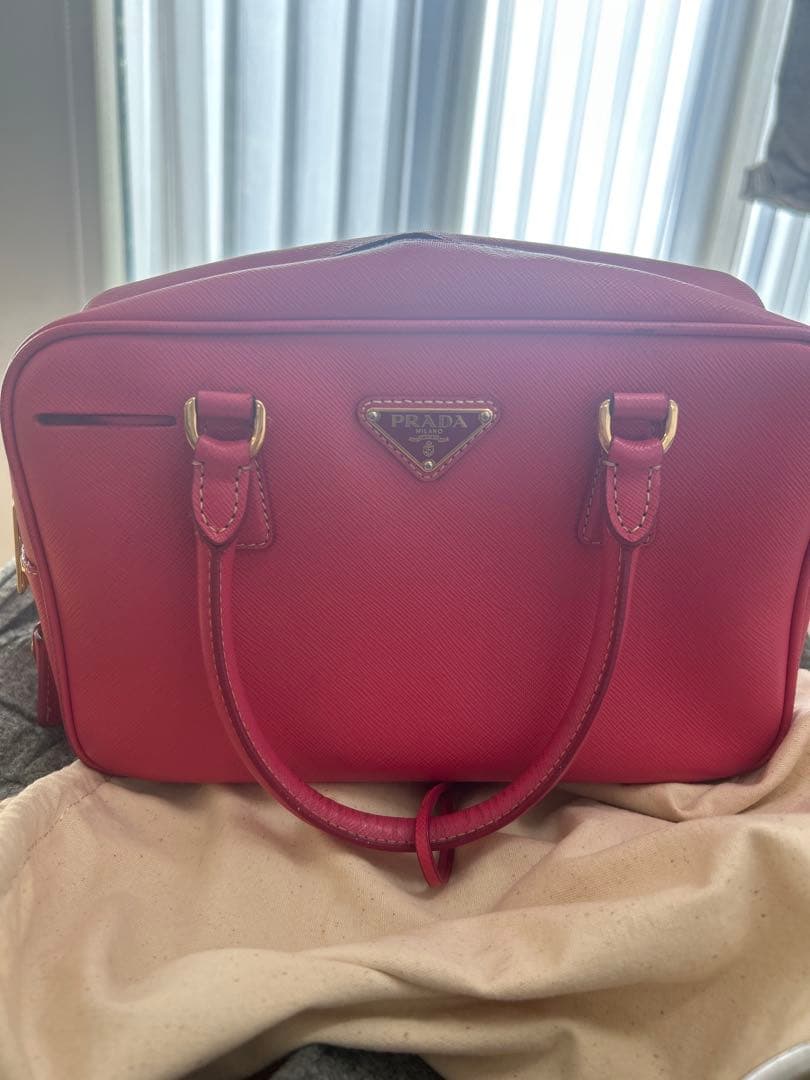PRADA プラダ サフィアーノ レザー ミニボストン ハンドバッグ 正規品