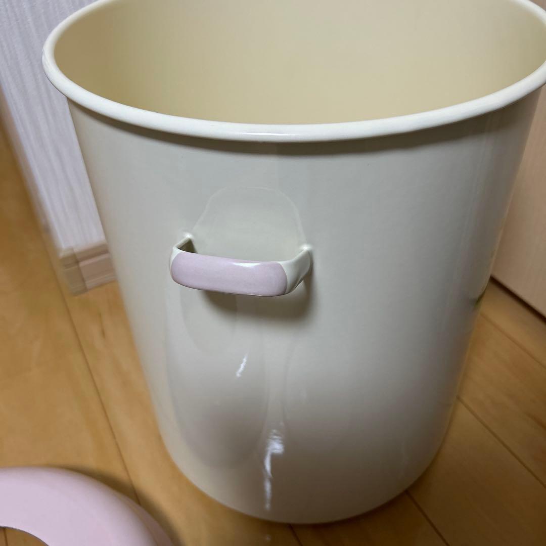 イマン imane フローラ ホーロー トラッシュ缶 特大 希少 アンティーク