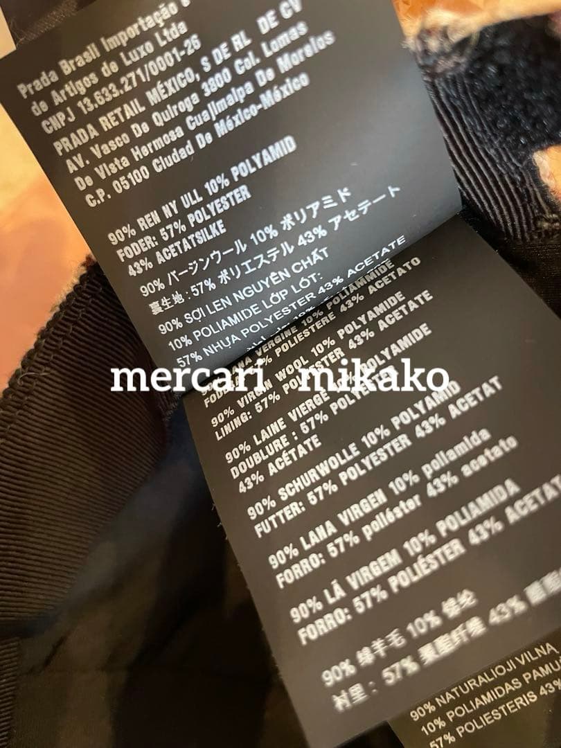 miumiu 2022-23 チェック ウール 刺繍ロゴ キャップ 帽子