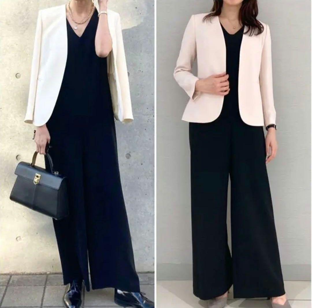 theory 22SS Vネックオールインワン ジャンプスーツ 黒色