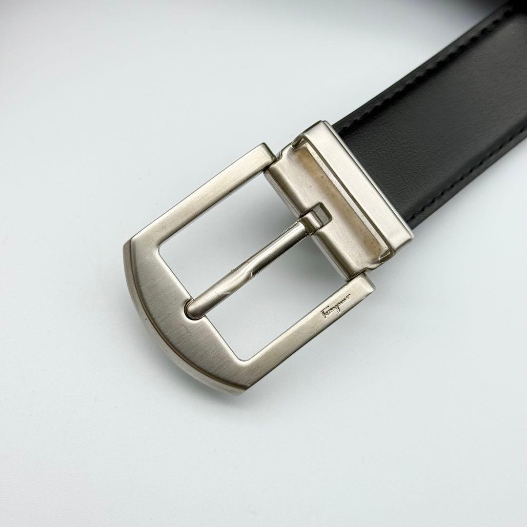 ✨良品✨フェラガモ ベルト シルバー金具 メンズ 本革 ビジネス 新品ベルト