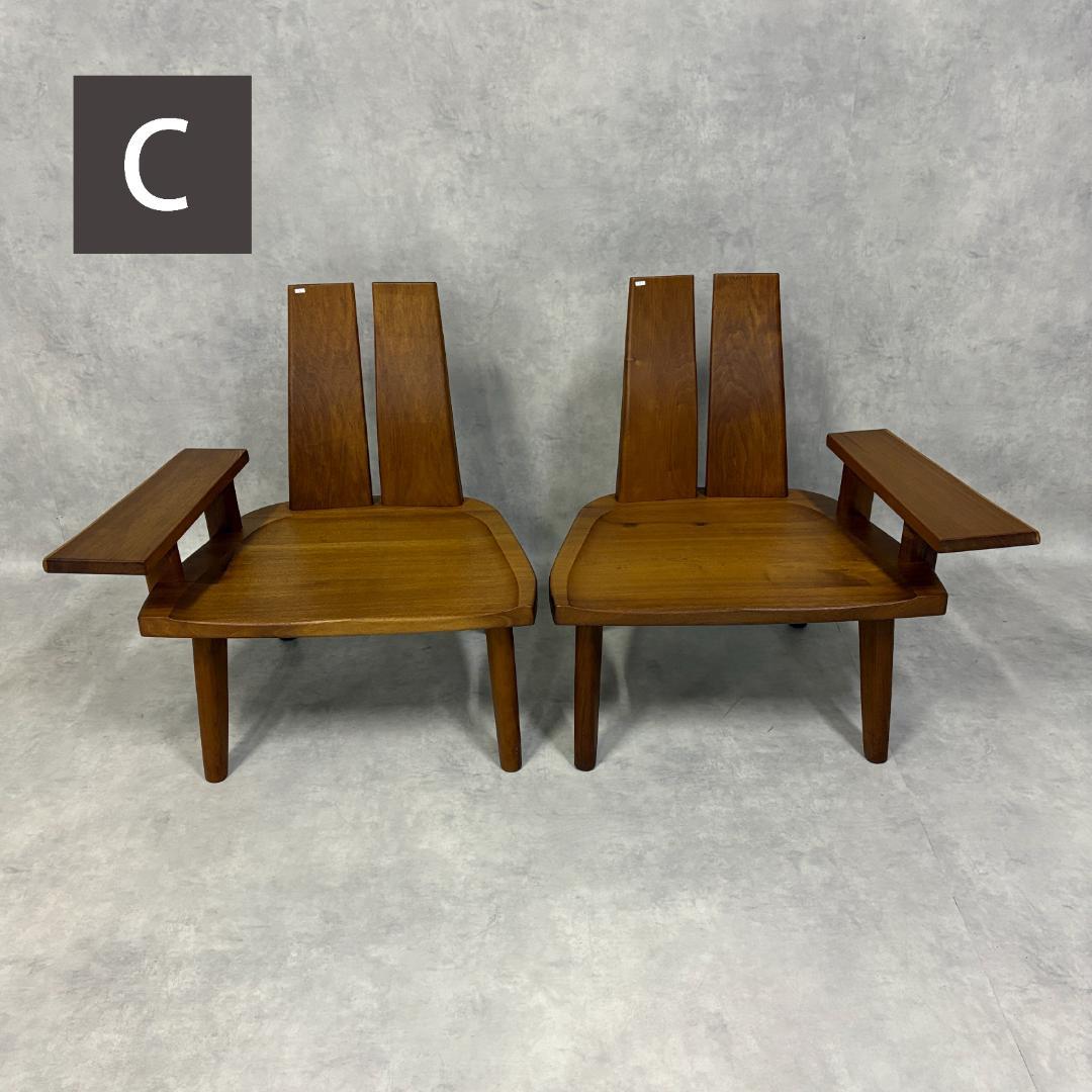 北欧　ラウンジチェア　無垢材【1脚】C