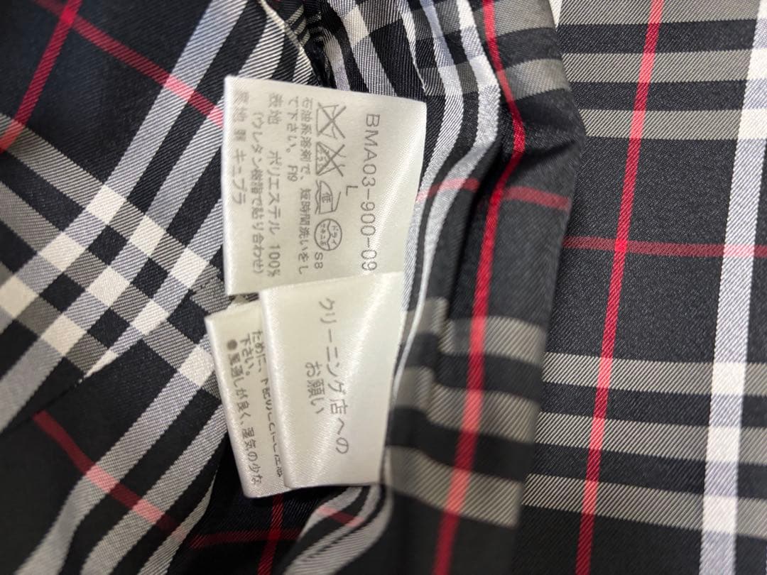 バーバリー ブラックレーベル トレンチコートメンズ Lサイズ ブラック