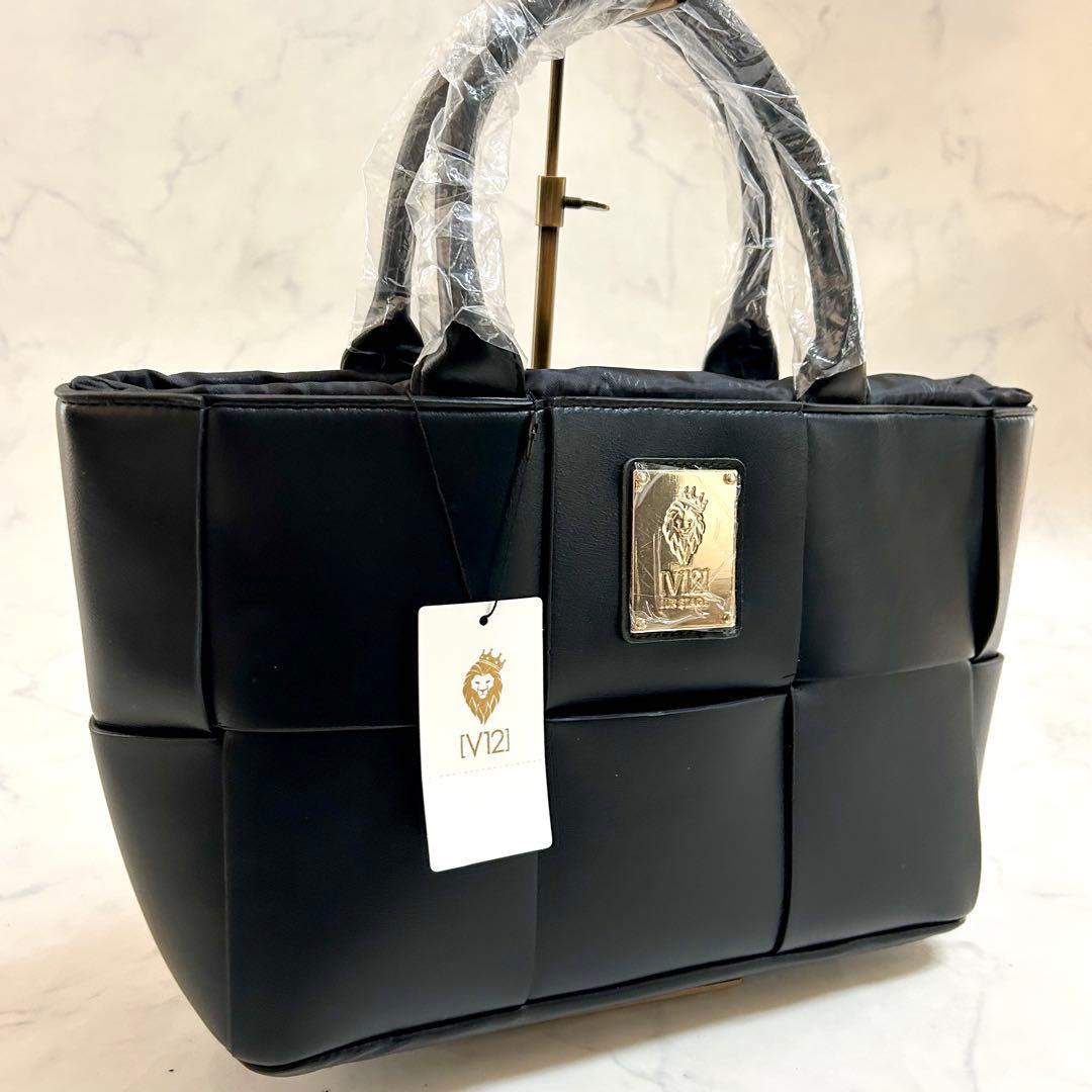 新品✨V12 BV イントレチャートスタイル エコレザー カートバッグ 黒