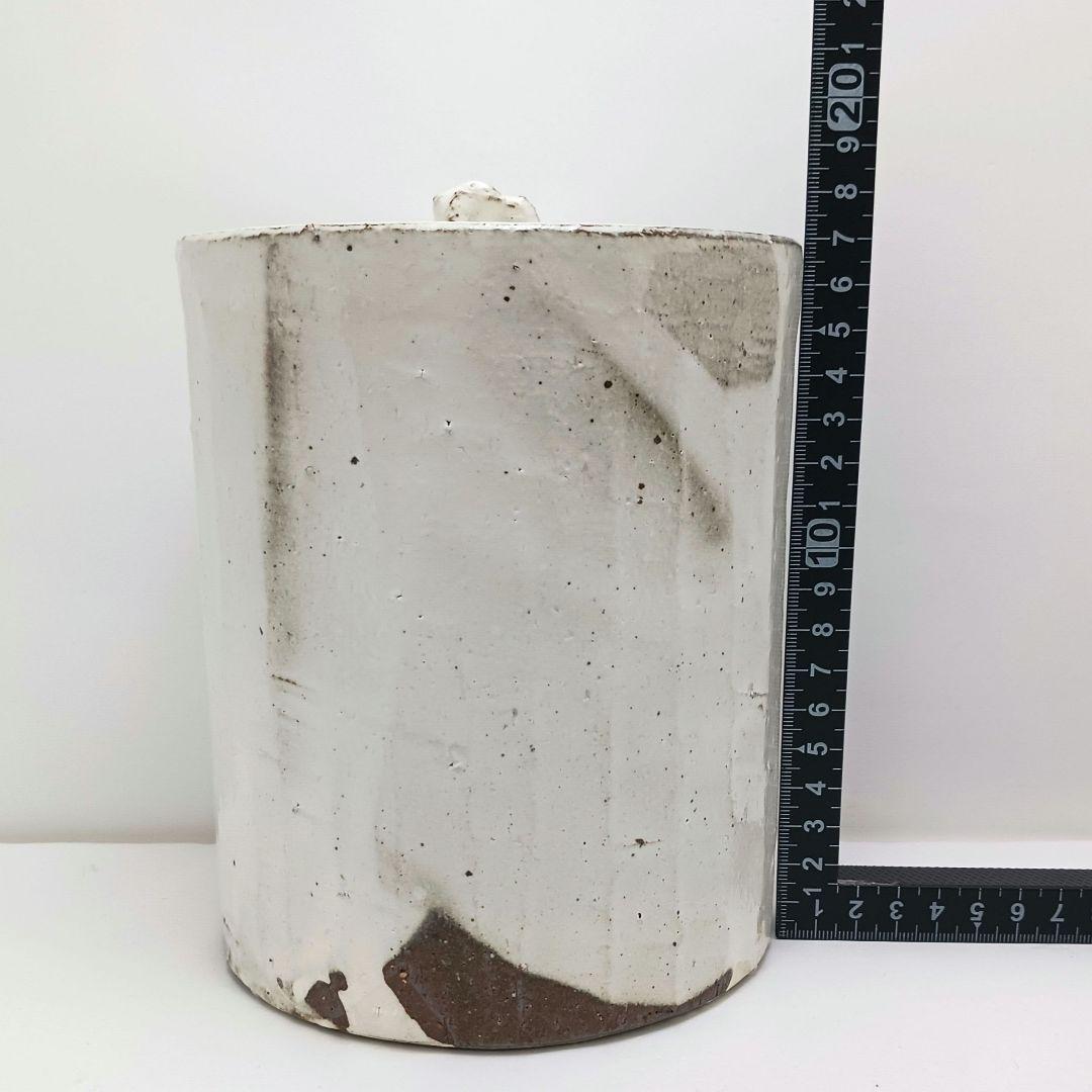 Y2228-1 茶道具 山王窯 菊地弘 粉引水指 共箱　AA