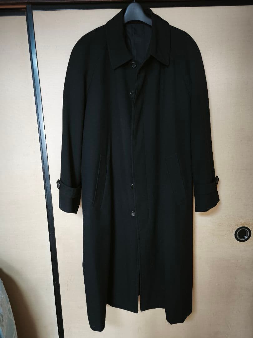 COMME des GARÇONS HOMME ブラック ステンカラーコート S