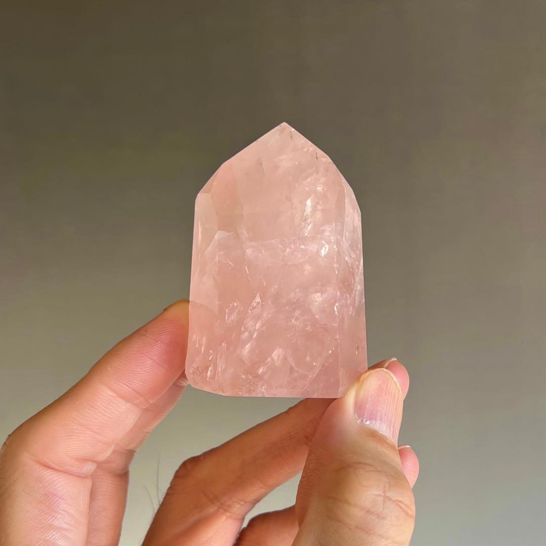 虹あり　ローズクォーツ　クリスタル　10