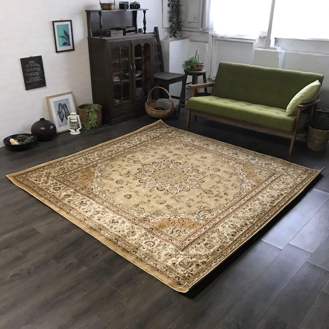 伝統的なペルシャデザイン ラグ ラグマット 197x201cm 絨毯 BE